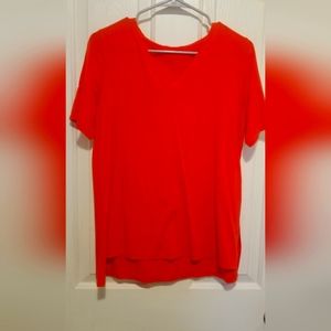 Orange V-neck Blouse